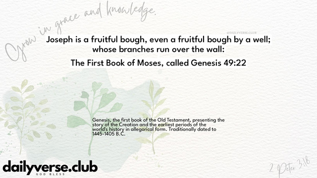 Bible Verse Wallpaper 49:22 from The First Book of Moses, called Genesis
