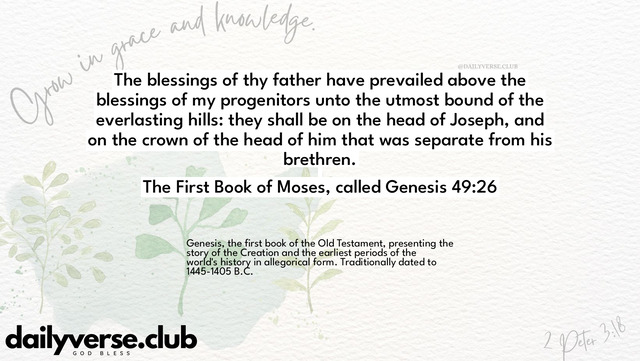 Bible Verse Wallpaper 49:26 from The First Book of Moses, called Genesis