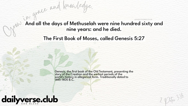 Bible Verse Wallpaper 5:27 from The First Book of Moses, called Genesis