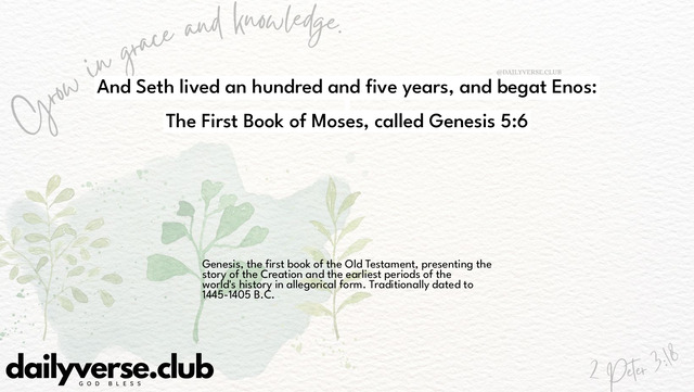 Bible Verse Wallpaper 5:6 from The First Book of Moses, called Genesis