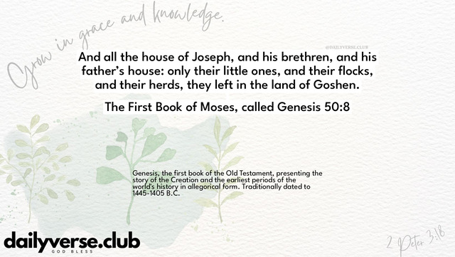 Bible Verse Wallpaper 50:8 from The First Book of Moses, called Genesis