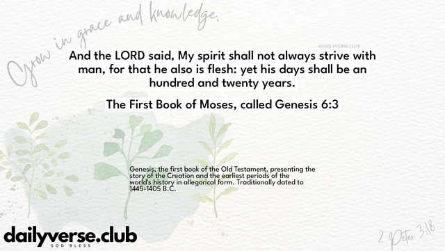 Bible Verse Wallpaper 6:3 from The First Book of Moses, called Genesis