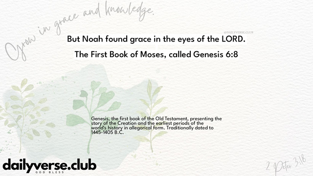 Bible Verse Wallpaper 6:8 from The First Book of Moses, called Genesis