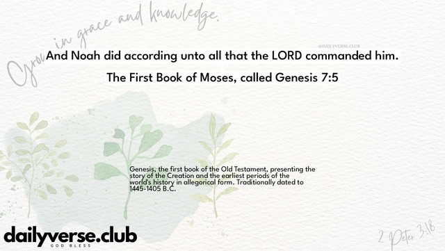 Bible Verse Wallpaper 7:5 from The First Book of Moses, called Genesis
