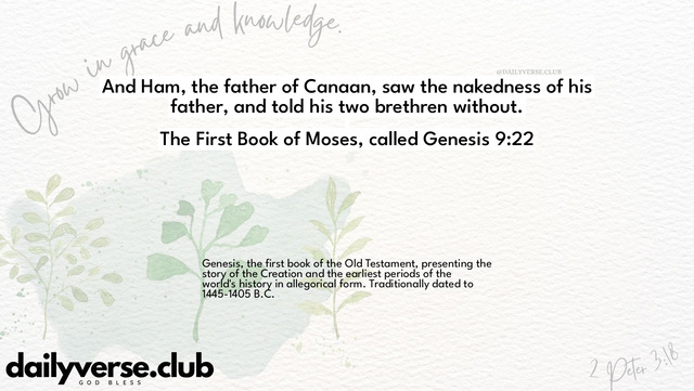 Bible Verse Wallpaper 9:22 from The First Book of Moses, called Genesis