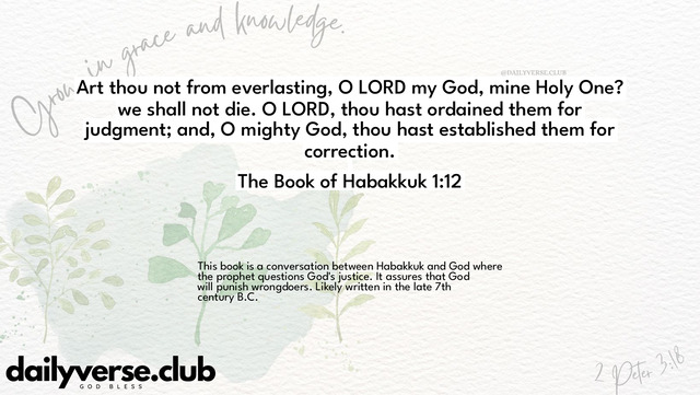 Bible Verse Wallpaper 1:12 from The Book of Habakkuk