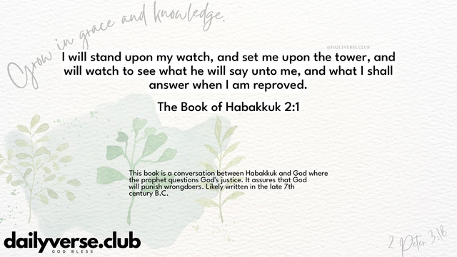 Bible Verse Wallpaper 2:1 from The Book of Habakkuk
