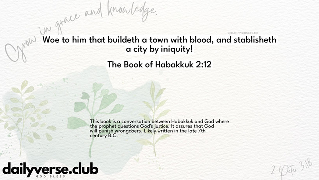 Bible Verse Wallpaper 2:12 from The Book of Habakkuk