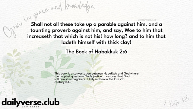 Bible Verse Wallpaper 2:6 from The Book of Habakkuk