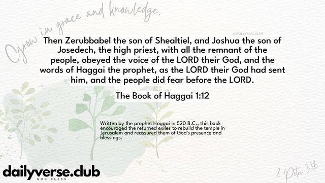 Bible Verse Wallpaper 1:12 from The Book of Haggai