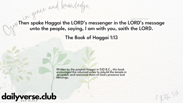 Bible Verse Wallpaper 1:13 from The Book of Haggai