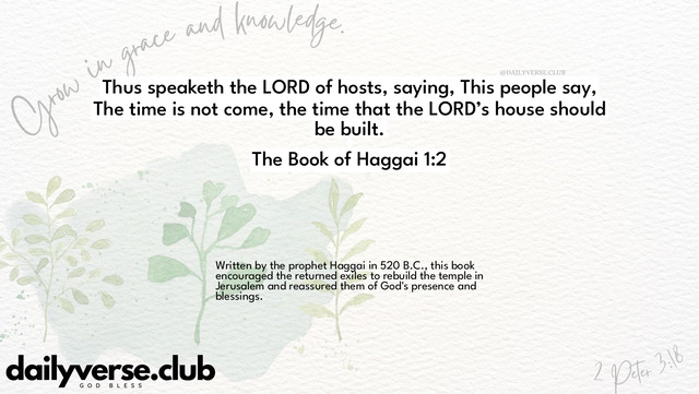 Bible Verse Wallpaper 1:2 from The Book of Haggai