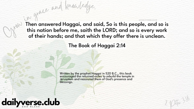 Bible Verse Wallpaper 2:14 from The Book of Haggai
