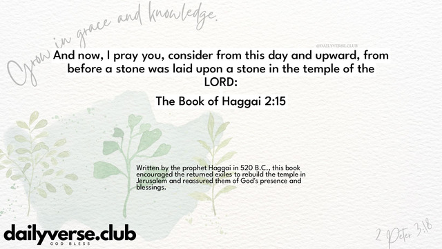 Bible Verse Wallpaper 2:15 from The Book of Haggai