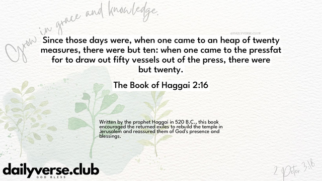 Bible Verse Wallpaper 2:16 from The Book of Haggai