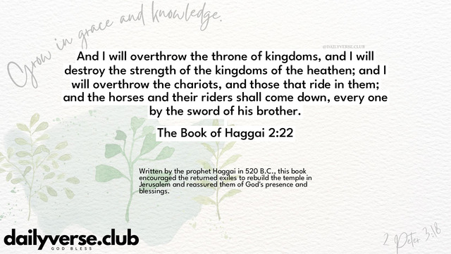 Bible Verse Wallpaper 2:22 from The Book of Haggai