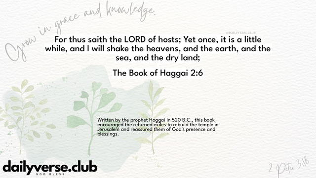 Bible Verse Wallpaper 2:6 from The Book of Haggai