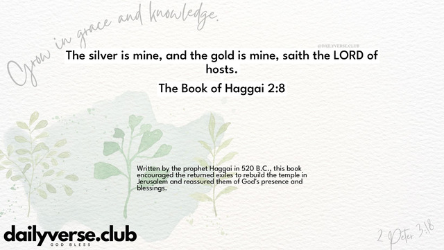Bible Verse Wallpaper 2:8 from The Book of Haggai