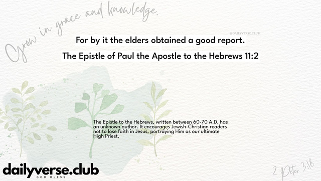 Bible Verse Wallpaper 11:2 from The Epistle of Paul the Apostle to the Hebrews