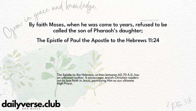 Bible Verse Wallpaper 11:24 from The Epistle of Paul the Apostle to the Hebrews