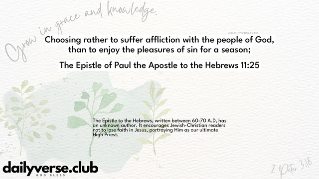 Bible Verse Wallpaper 11:25 from The Epistle of Paul the Apostle to the Hebrews