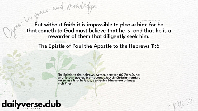 Bible Verse Wallpaper 11:6 from The Epistle of Paul the Apostle to the Hebrews