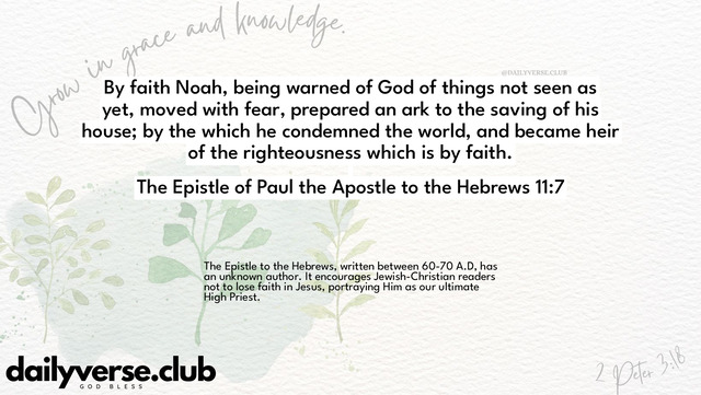Bible Verse Wallpaper 11:7 from The Epistle of Paul the Apostle to the Hebrews