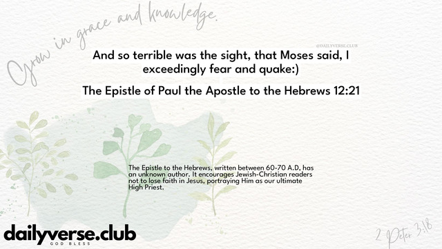 Bible Verse Wallpaper 12:21 from The Epistle of Paul the Apostle to the Hebrews