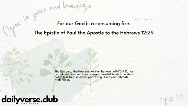 Bible Verse Wallpaper 12:29 from The Epistle of Paul the Apostle to the Hebrews