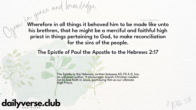 Bible Verse Wallpaper 2:17 from The Epistle of Paul the Apostle to the Hebrews