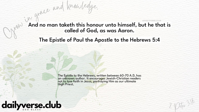 Bible Verse Wallpaper 5:4 from The Epistle of Paul the Apostle to the Hebrews