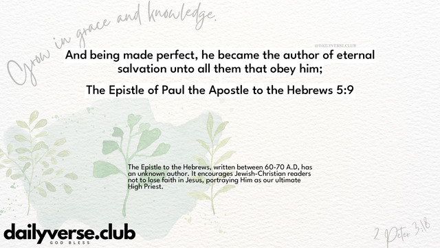 Bible Verse Wallpaper 5:9 from The Epistle of Paul the Apostle to the Hebrews