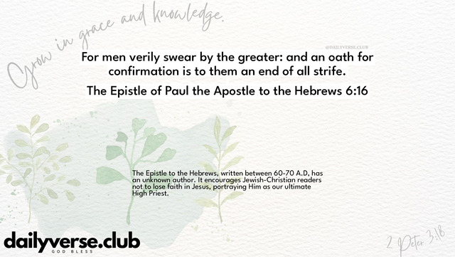 Bible Verse Wallpaper 6:16 from The Epistle of Paul the Apostle to the Hebrews