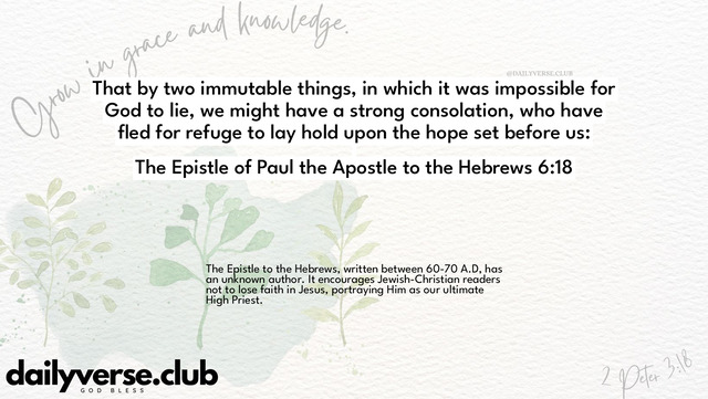 Bible Verse Wallpaper 6:18 from The Epistle of Paul the Apostle to the Hebrews