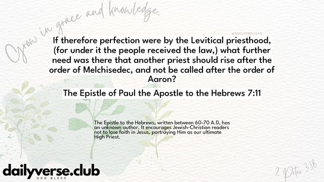 Bible Verse Wallpaper 7:11 from The Epistle of Paul the Apostle to the Hebrews