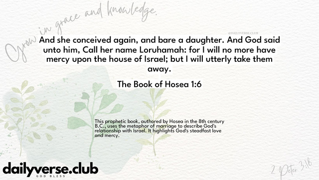 Bible Verse Wallpaper 1:6 from The Book of Hosea