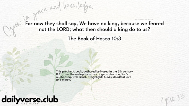 Bible Verse Wallpaper 10:3 from The Book of Hosea