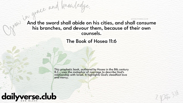 Bible Verse Wallpaper 11:6 from The Book of Hosea