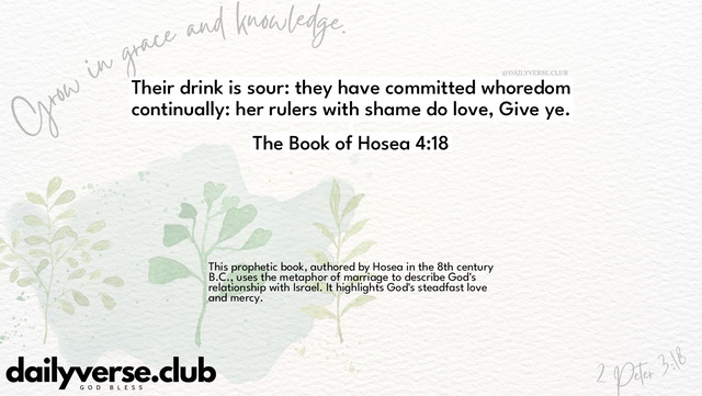 Bible Verse Wallpaper 4:18 from The Book of Hosea