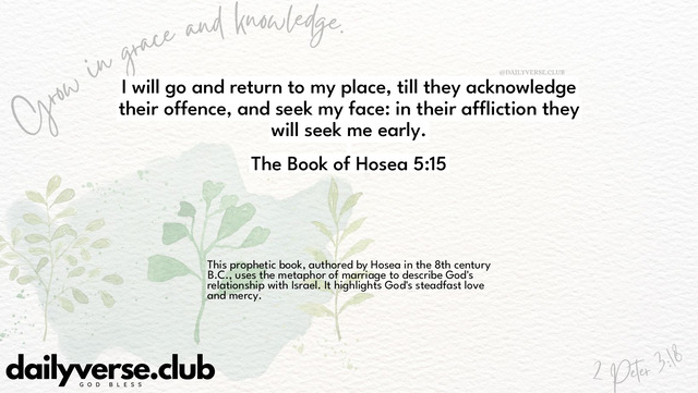 Bible Verse Wallpaper 5:15 from The Book of Hosea