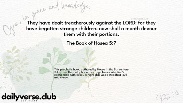 Bible Verse Wallpaper 5:7 from The Book of Hosea