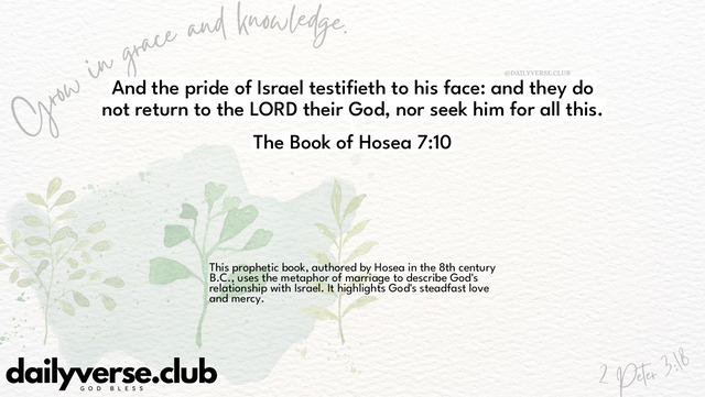 Bible Verse Wallpaper 7:10 from The Book of Hosea