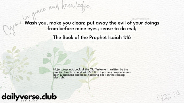 Bible Verse Wallpaper 1:16 from The Book of the Prophet Isaiah