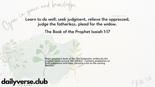Bible Verse Wallpaper 1:17 from The Book of the Prophet Isaiah