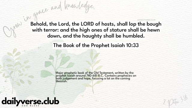 Bible Verse Wallpaper 10:33 from The Book of the Prophet Isaiah