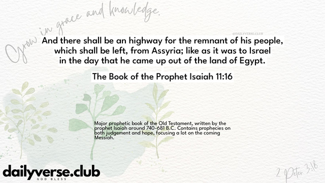 Bible Verse Wallpaper 11:16 from The Book of the Prophet Isaiah