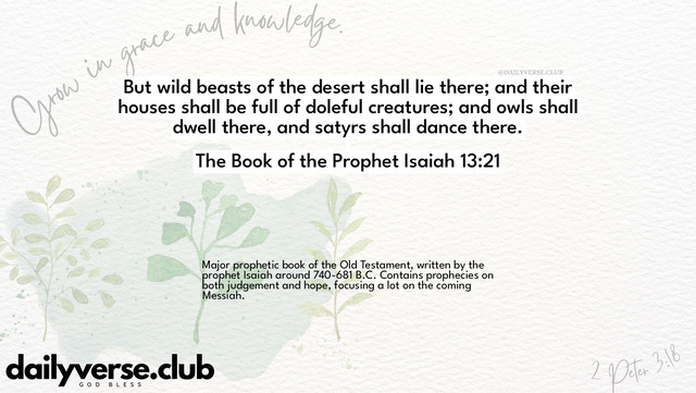 Bible Verse Wallpaper 13:21 from The Book of the Prophet Isaiah
