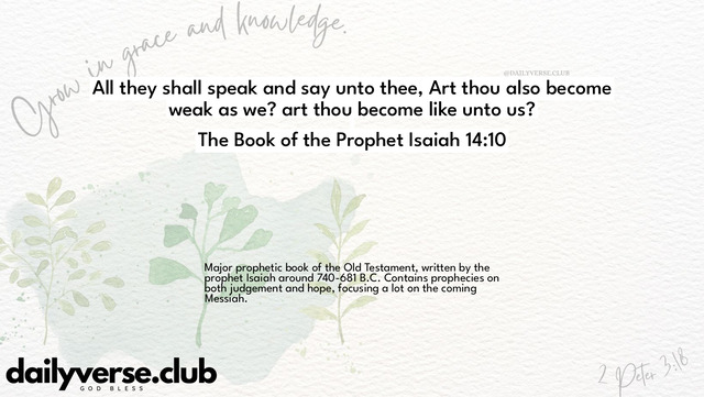 Bible Verse Wallpaper 14:10 from The Book of the Prophet Isaiah