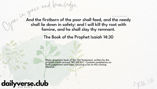 Bible Verse Wallpaper 14:30 from The Book of the Prophet Isaiah