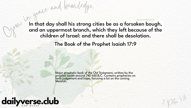 Bible Verse Wallpaper 17:9 from The Book of the Prophet Isaiah